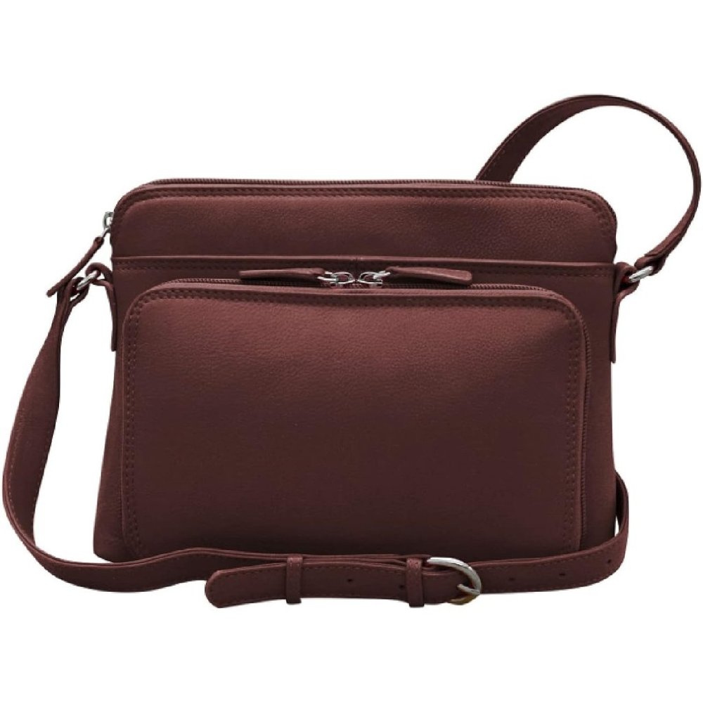 Womens Merlot Leather Shoulder Handbag